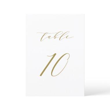Gold Minimalist Script Wedding Table Number 10