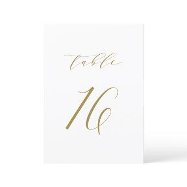 Gold Minimalist Script Wedding Table Number 16