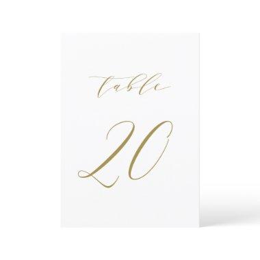 Gold Minimalist Script Wedding Table Number 20