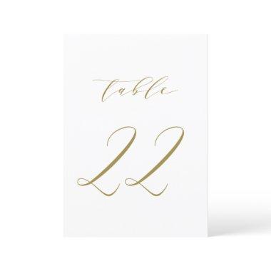 Gold Minimalist Script Wedding Table Number 22