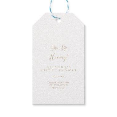 Gold Minimalist Sip Sip Hooray  Gift Tags