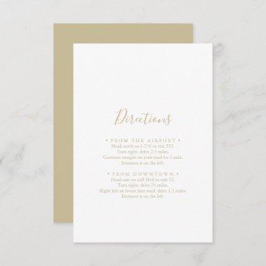 Gold Minimalist Wedding Directions Enclosure Invitations