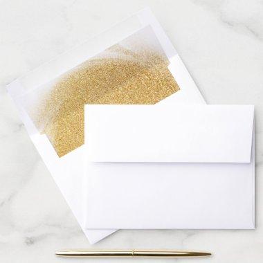 Gold Modern Glamorous Golden Elegant Template Envelope Liner