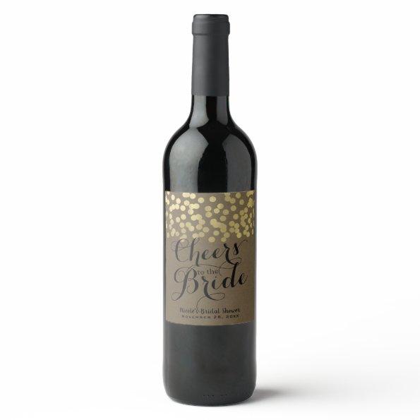 Gold Modern Rustic Kraft Chic Cheers  Wine Label