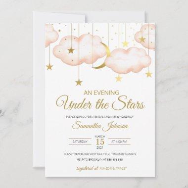Gold Moon and Stars Bridal Shower Invite