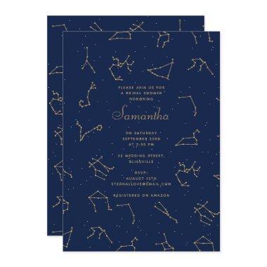Gold Navy Blue Zodiac Constellations