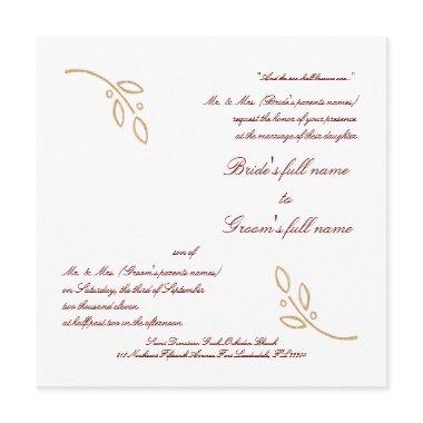 Gold Olive Branch Invitations