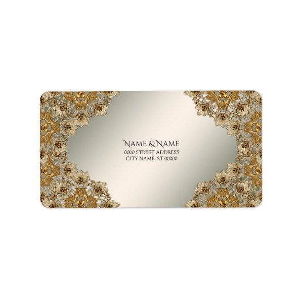 Gold Ornate Address Label