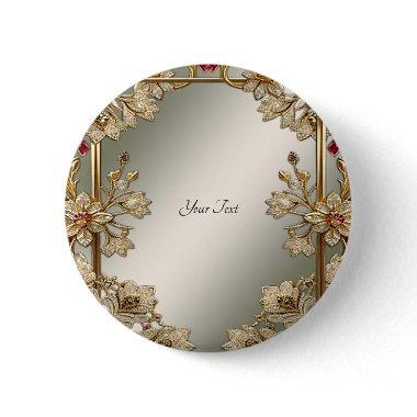 Gold Ornate Floral Button