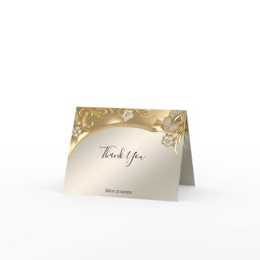 Gold Ornate Floral Thank You
