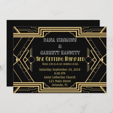 Gold Party Wedding Suite Ceremony Party Invitations