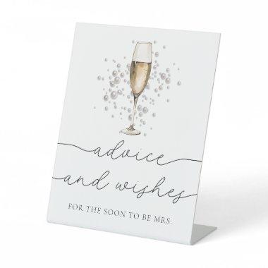 Gold Pearls and Prosecco Advice and Wishes Sign
