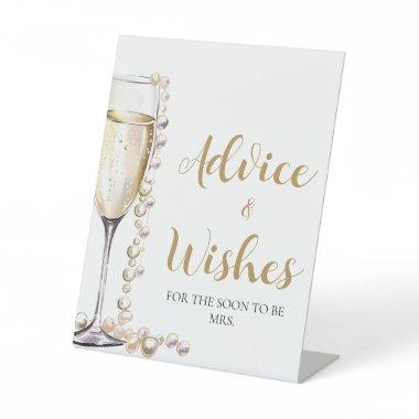 Gold Pearls and Prosecco Advice and Wishes Sign
