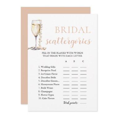 Gold Pearls and Prosecco Bridal Scattegories Game