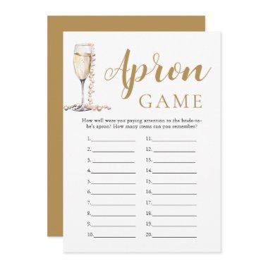 Gold Pearls and Prosecco Bridal Shower Apron Game Invitations