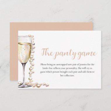 Gold Pearls and Prosecco Bridal Shower Panty Game Invitations