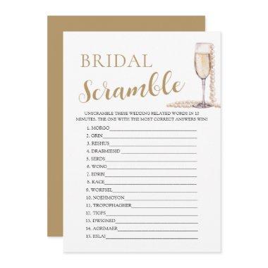 Gold Pearls and Prosecco Bridal Word Scramble Game