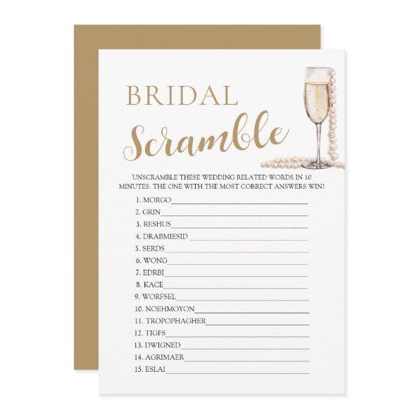 Gold Pearls and Prosecco Bridal Word Scramble Game