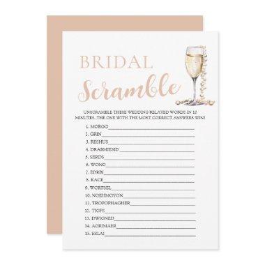 Gold Pearls and Prosecco Bridal Word Scramble Game