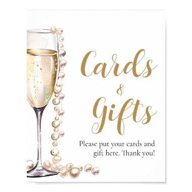 Gold Pearls and Prosecco Champagne  And Gifts Poster