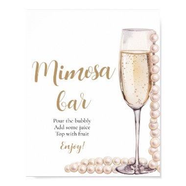 Gold Pearls and Prosecco Champagne Mimosa Bar Sign