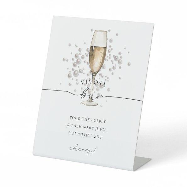 Gold Pearls and Prosecco Champagne Mimosa Bar Sign