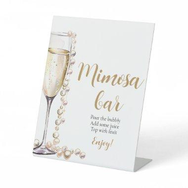 Gold Pearls and Prosecco Champagne Mimosa Bar Sign