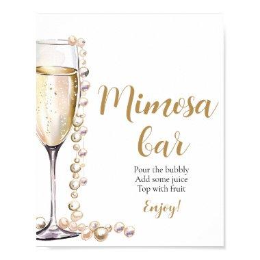 Gold Pearls and Prosecco Champagne Mimosa Bar Sign
