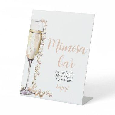 Gold Pearls and Prosecco Champagne Mimosa Bar Sign