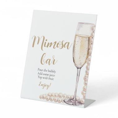 Gold Pearls and Prosecco Champagne Mimosa Bar Sign