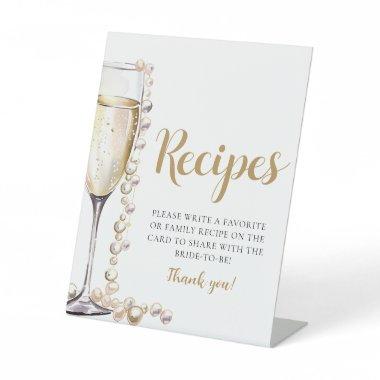 Gold Pearls and Prosecco Champagne Recipes Sign