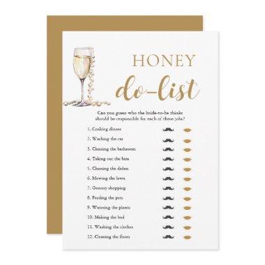Gold Pearls and Prosecco Honey Do List Bridal Game