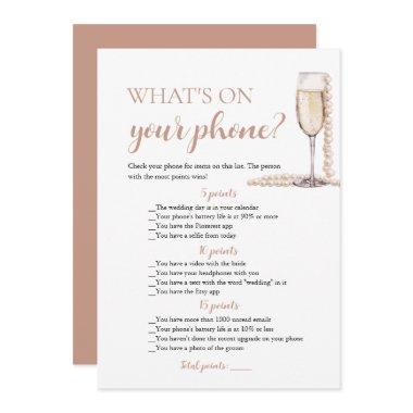 Gold Pearls and Prosecco What's On Your Phone Game