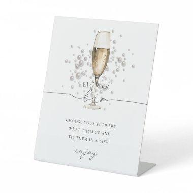 Gold Pearls & Prosecco Champagne Flower Bar Sign