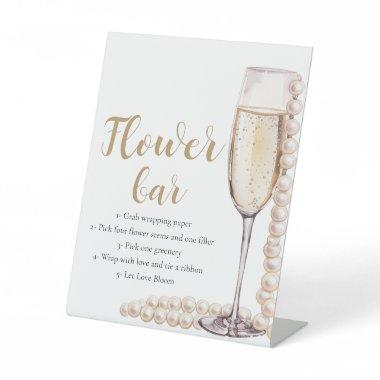 Gold Pearls & Prosecco Champagne Flower Bar Sign