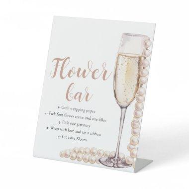 Gold Pearls & Prosecco Champagne Flower Bar Sign