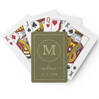 Gold Personalized Monogram and Name Playi Poker