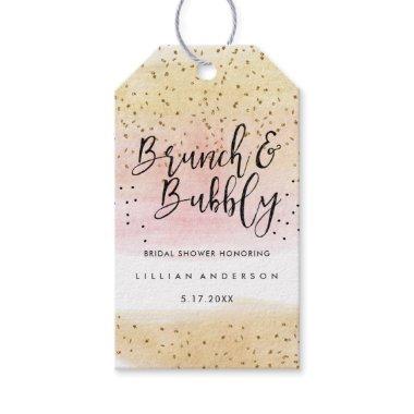 Gold Pink Brunch and Bubbly Bridal Shower Tags