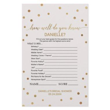 Gold Polka Dot How Well Do You Know The Bride Game