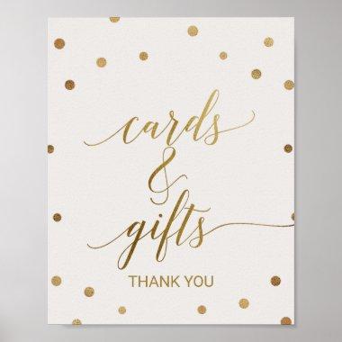 Gold Polka Dots Invitations and Gifts Sign