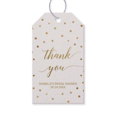 Gold Polka Dots Thank You Favor Gift Tags