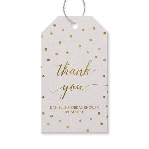 Gold Polka Dots Thank You Favor Gift Tags