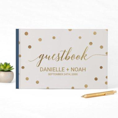 Gold Polka Dots Wedding Guest Book
