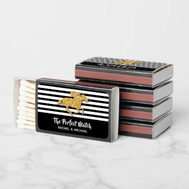 Gold Racehorse Derby Bridal Shower Matchboxes