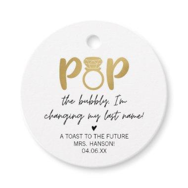 Gold Ring Pop The Bubbly Favor Tag