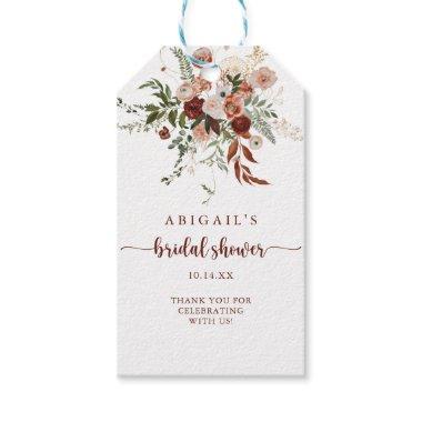 Gold Rustic Colorful Floral Bridal Shower Gift Tags