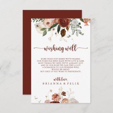 Gold Rustic Colorful Floral Wedding Wishing Well  Enclosure Invitations