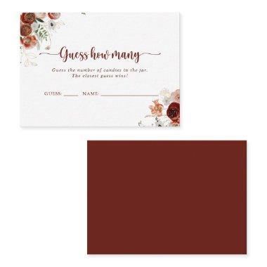 Gold Rustic Floral Guess How Many Game Invitations