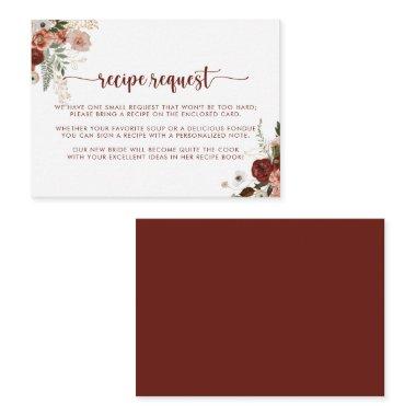 Gold Rustic Floral Wedding Recipe Request  Enclosure
