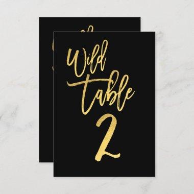 Gold Script Wild Birthday Party Table Number 2